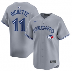 Men Toronto Blue Jays 11 Bo Bichette Gray Cool Base Stitched Baseball Jersey Men Toronto Blue Jays 11 Bo Bichette Gray Cool Base Stitched Baseball Jersey