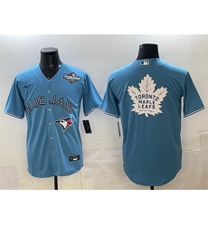 Men Toronto Blue Jays 26 Leafs Blue 2025 World Series With White Leafs Logo Cool Base Stitched Baseball Jersey Men Toronto Blue Jays 26 Leafs Blue 2025 World Series With White Leafs Logo Cool Base Stitched Baseball Jersey