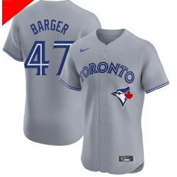 Men Toronto Blue Jays 47 Addison Barger Cool Base Stitched Baseball Jersey Gray Men Toronto Blue Jays 47 Addison Barger Cool Base Stitched Baseball Jersey Gray