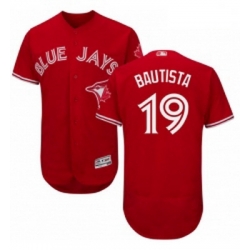 Mens Majestic Toronto Blue Jays 19 Jose Bautista Scarlet Flexbase Authentic Collection Alternate MLB Jersey