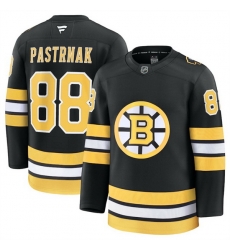 Men Boston Bruins 88 David Pastrnak Black 2025 Home Stitched Hockey Jersey