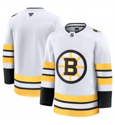 Men Boston Bruins Blank White 2025 Away Stitched Hockey Jersey