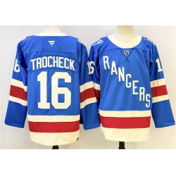 Men New York Rangers 16 Vincent Trocheck Blue 2025 Stitched Hockey Jersey Men New York Rangers 16 Vincent Trocheck Blue 2025 Stitched Hockey Jersey