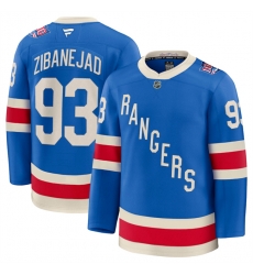 Men New York Rangers 93 Mika Zibanejad Blue Centennial Stitched Hockey Jersey
