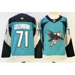 Men San Jose Sharks 71 Macklin Celebrini Teal 2025 Alternate Stitched Hockey Jersey Men San Jose Sharks 71 Macklin Celebrini Teal 2025 Alternate Stitched Hockey Jersey