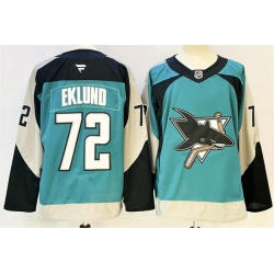 Men San Jose Sharks 72 William Eklund Teal 2025 Alternate Stitched Hockey Jersey Men San Jose Sharks 72 William Eklund Teal 2025 Alternate Stitched Hockey Jersey