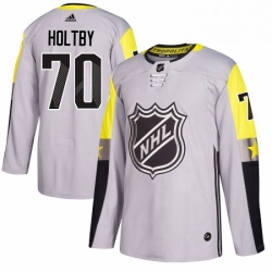 Mens Adidas Washington Capitals 70 Braden Holtby Authentic Gray 2018 All Star Metro Division NHL Jersey 