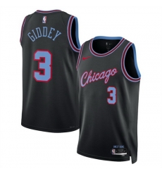 Men Chicago Bulls 3 Josh Giddey Black 2025 26 City Edition Stitched Basketball Jersey