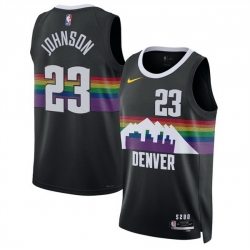 Men Denver Nuggets 23 Cameron Johnson Black 2025 26 City Edition Stitched Basketball Jersey