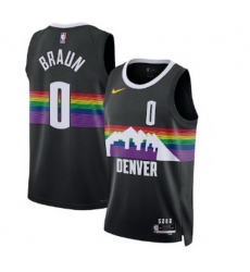 Men Denver Nuggets Christian Braun #0 2025 26 Black City Edition Swingman Jersey