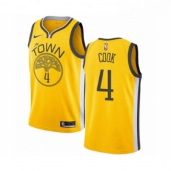 Womens Nike Golden State Warriors 4 Quinn Cook Yellow Swingman Jersey Earned Edition 