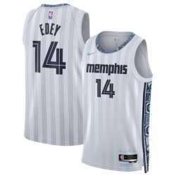 Men Memphis Grizzlies 14 Zach Edey White 2025 26 City Edition Stitched Basketball Jersey