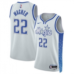 Men Orlando Magic 22 Franz Wagner Silver 2025 26 City Edition Stitched Basketball Jersey