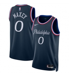 Men Philadelphia 76ers 0 Tyrese Maxey Navy 2025 26 City Edition Stitched Jersey Men Philadelphia 76ers 0 Tyrese Maxey Navy 2025 26 City Edition Stitched Jersey