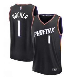 Men Phoenix Suns 1 Devin Booker Black Stitched Basketball Jersey