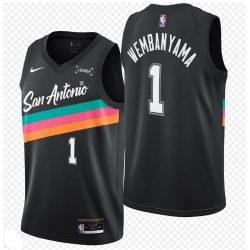 Men San Antonio Spurs 1 Victor Wembanyama 2021 Nike City Edition Stitched Basketball Jersey