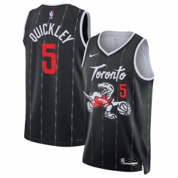 Men Toronto Raptors 5 Immanuel Quickley Black 2025 26 City Edition Stitched Basketball Jersey