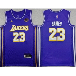 Men Los Angeles Lakers 23 LeBron James Purple 2025 Stitched Basketball Jersey