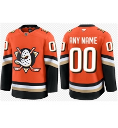 Men Women Youth Anaheim Ducks Custom Orange 2022 23 Reverse Stitched Jersey