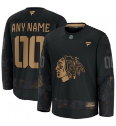 Men Women Youth Chicago Blackhawks Fanatics 2024 Military Appreciation Custom Practice Jersey Black