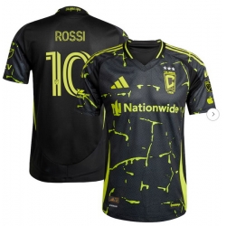 Men's Columbus Crew Diego Rossi adidas Black 2025 The Goosebumps Kit Authentic Player Jersey
