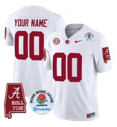 Men Women Youth Alabama Crimson Tide Rose Bowl Patch Vapor Limited Custom Jersey All Stitched White