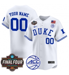 Men Women Youth Duke Blue Devils 2025 Final Four Patch Vapor Baseball Custom Jersey All Stitched White