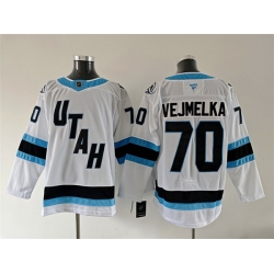 Men Utah Mammoth 70 Karel Vejmelka White 2025 Stitched Jersey Men Utah Mammoth 70 Karel Vejmelka White 2025 Stitched Jersey