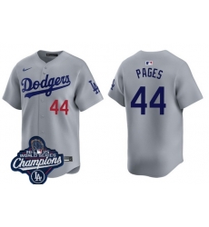 Men Los Angeles Dodgers 44 Andy Pages Cool Base 2025 World Champions Stitched Baseball Jersey Gray
